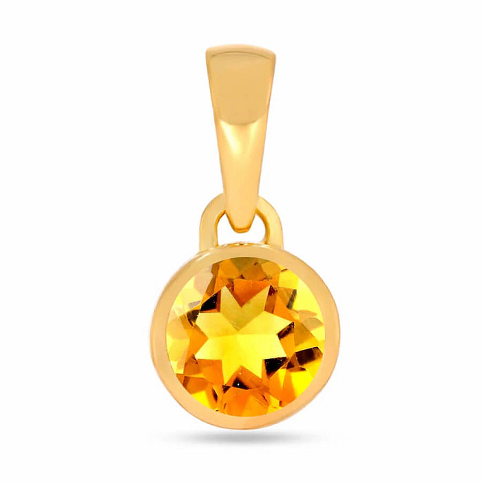 Stříbrný přívěsek s broušeným citrínem CB-P708G-C - 6 mm
