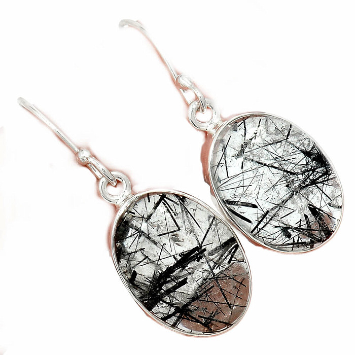 Turmalín v křišťálu náušnice stříbro Ag 925 E719 - 1