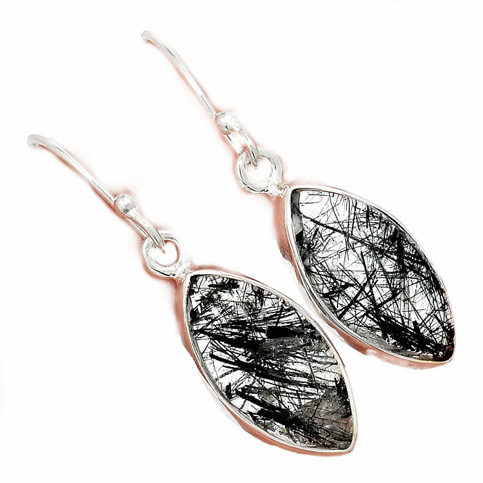 Turmalín v křišťálu náušnice stříbro Ag 925 E728 - 1