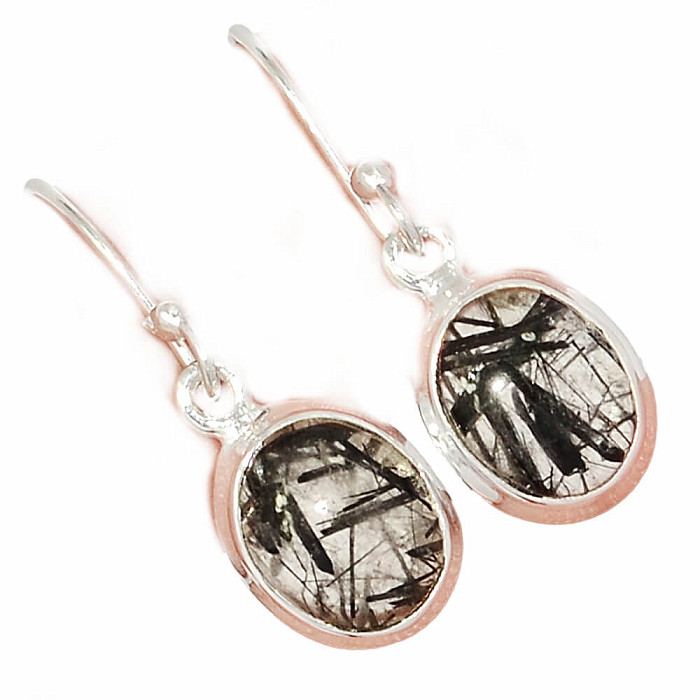 Turmalín v křišťálu náušnice stříbro Ag 925 E774 - 0