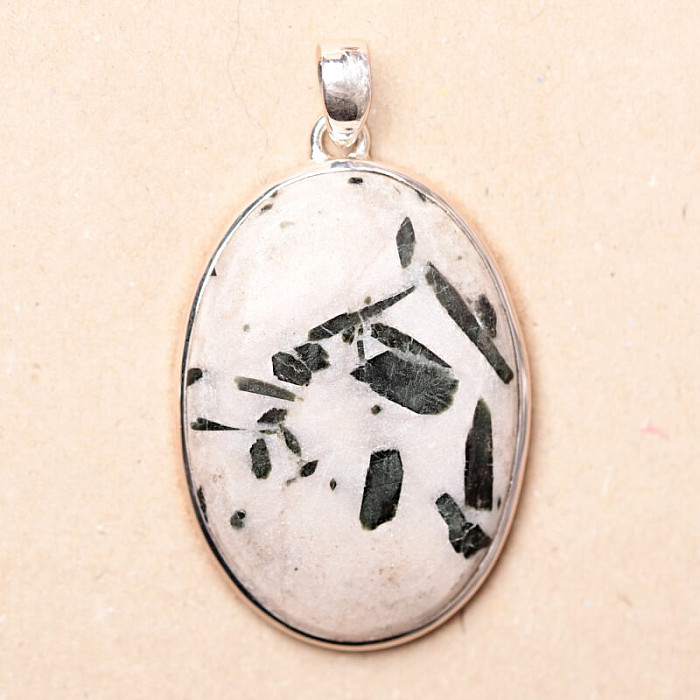 Turmalín v křišťálu přívěsek stříbro Ag 925 P148 - 3