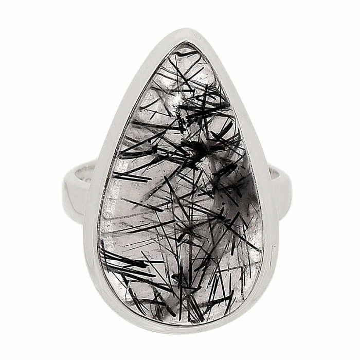 Turmalín v křišťálu prsten stříbro Ag 925 R2506 - 58 mm (US 8