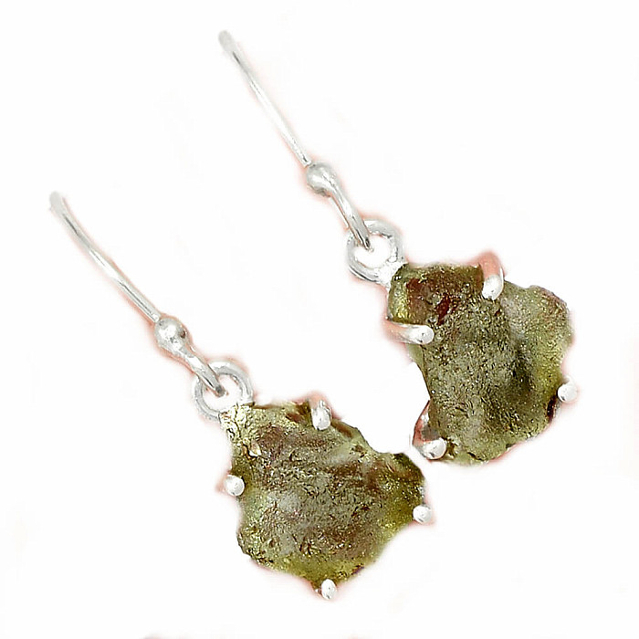 Vltavín náušnice stříbro Ag 925 E269 - 0