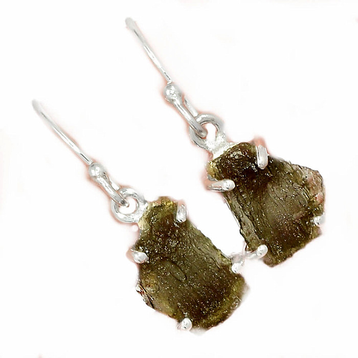 Vltavín náušnice stříbro Ag 925 E275 - 1 cm