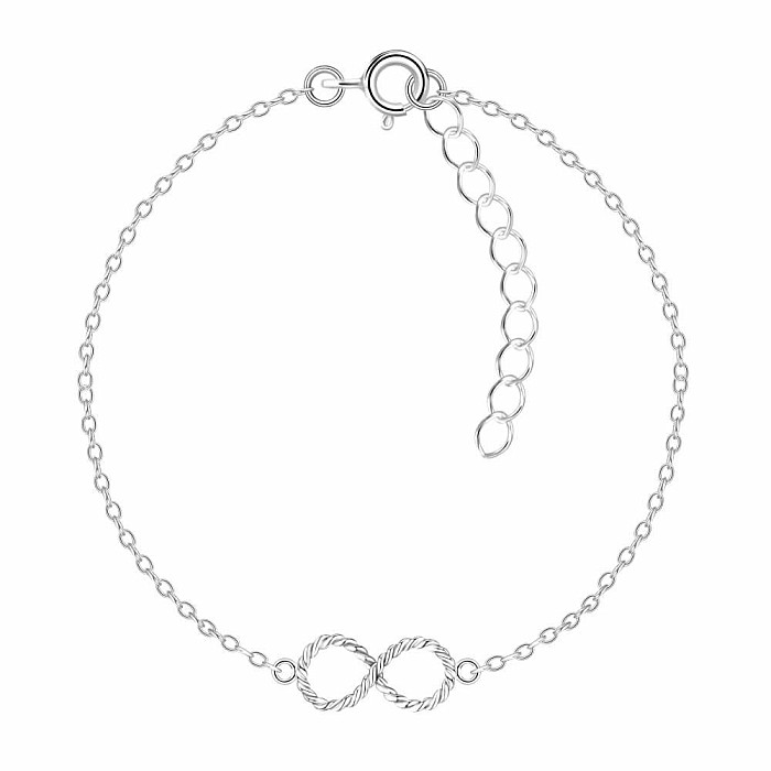 08698 Stříbrný náramek řetízek INFINITY 18 cm - 18 cm