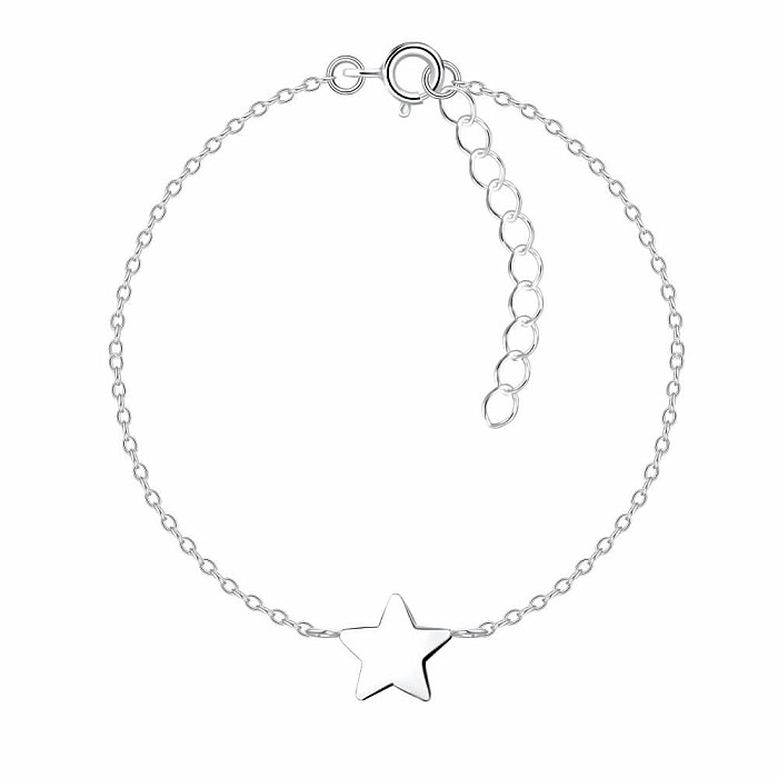 12041 Stříbrný náramek řetízek STAR 18 cm - 18 cm