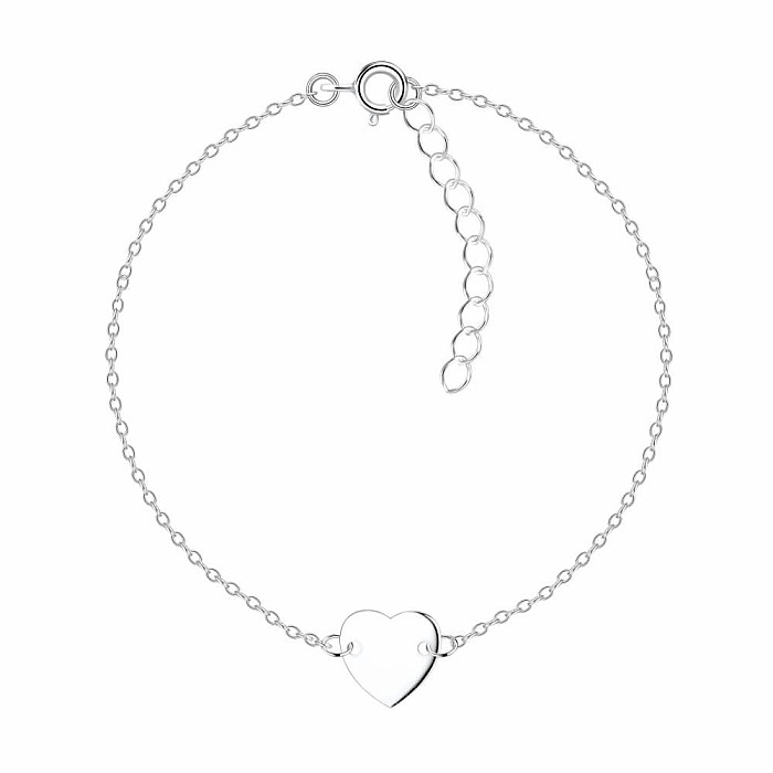 15572 Stříbrný náramek řetízek HEART 18 cm - 18 cm