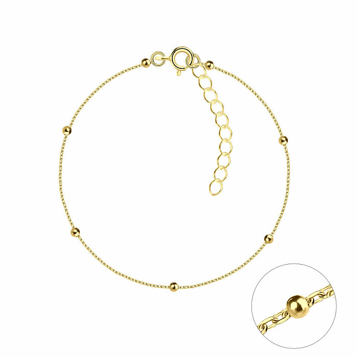 32696 Stříbrný náramek s kuličkami pozlacený 18 cm - 18 cm