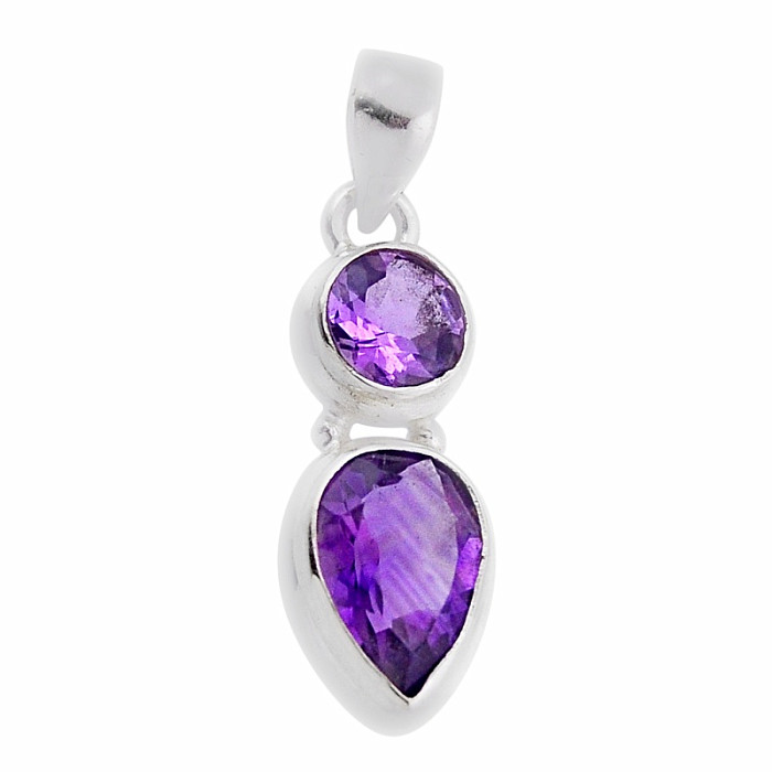 Ametyst broušený přívěsek stříbro Ag 925 38927 - 2