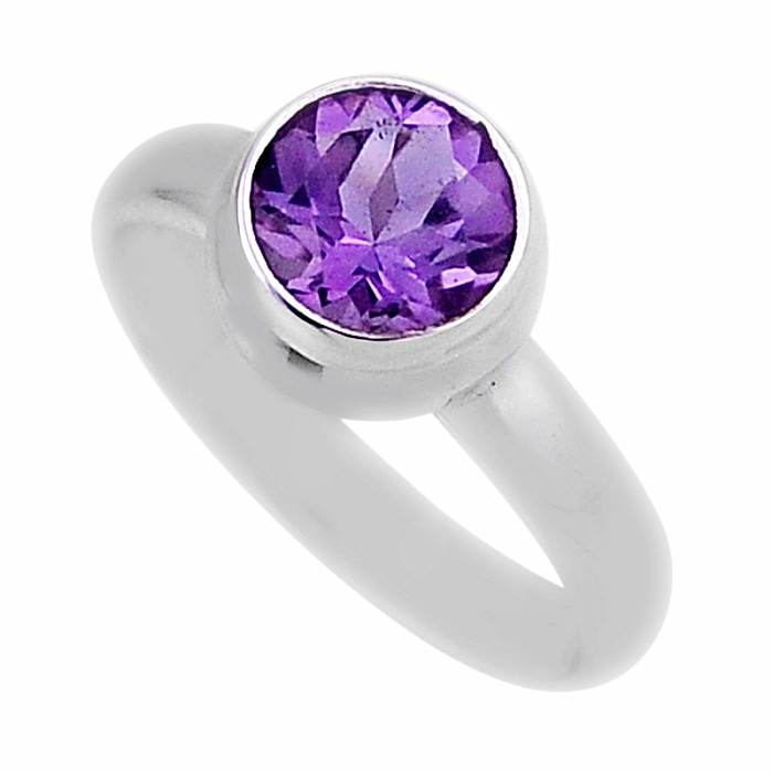 Ametyst broušený prsten stříbro Ag 925 39190 - 52 mm (US 6)