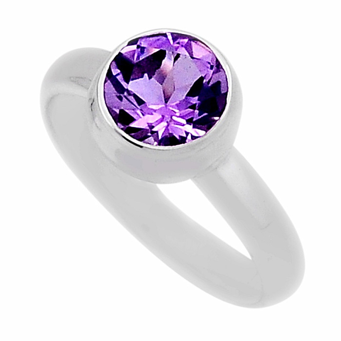 Ametyst broušený prsten stříbro Ag 925 39193 - 52 mm (US 6)