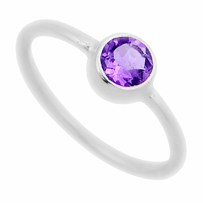 Ametyst broušený prsten stříbro Ag 925 44514 - 52 mm (US 6)