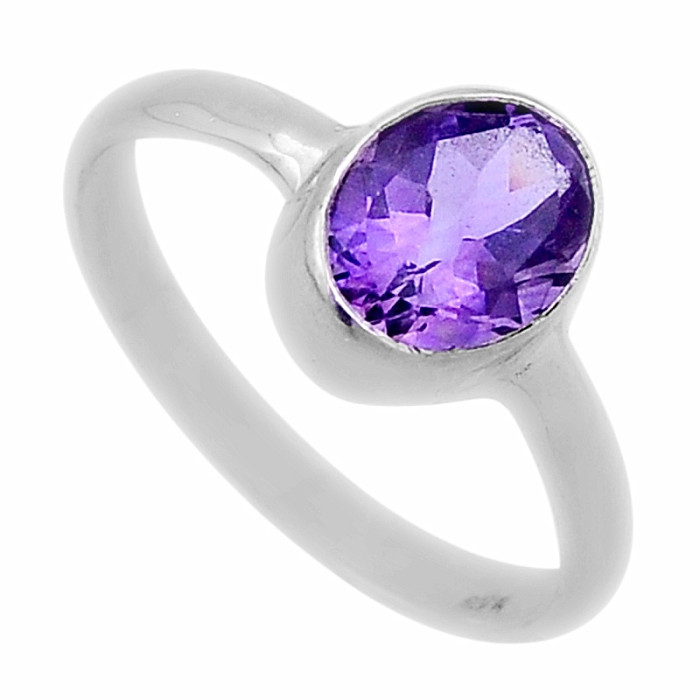 Ametyst broušený prsten stříbro Ag 925 46545 - 56 mm (US 7