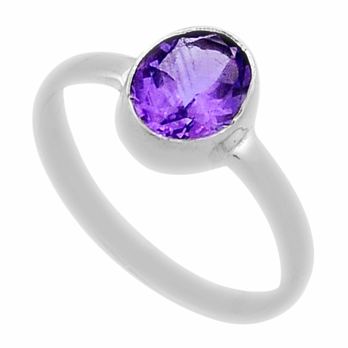 Ametyst broušený prsten stříbro Ag 925 46548 - 57 mm (US 8)