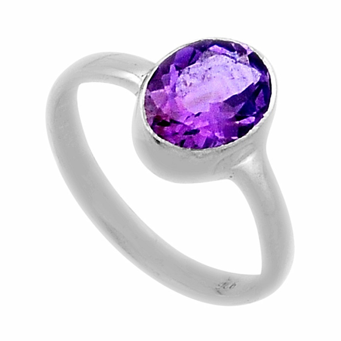 Ametyst broušený prsten stříbro Ag 925 46550 - 54 mm (US 7)