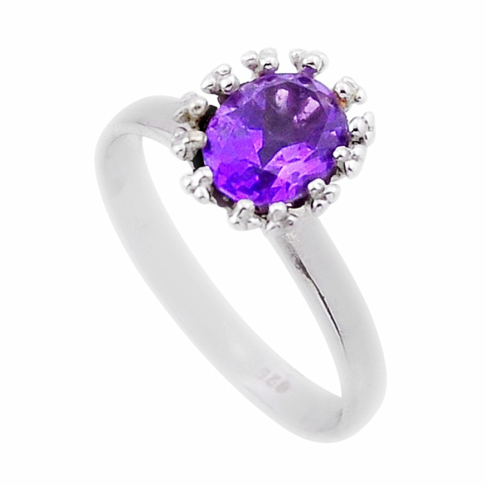 Ametyst broušený prsten stříbro Ag 925 53906 - 56 mm (US 7