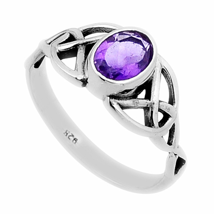 Ametyst broušený prsten stříbro Ag 925 54756 - 55 mm (US 7