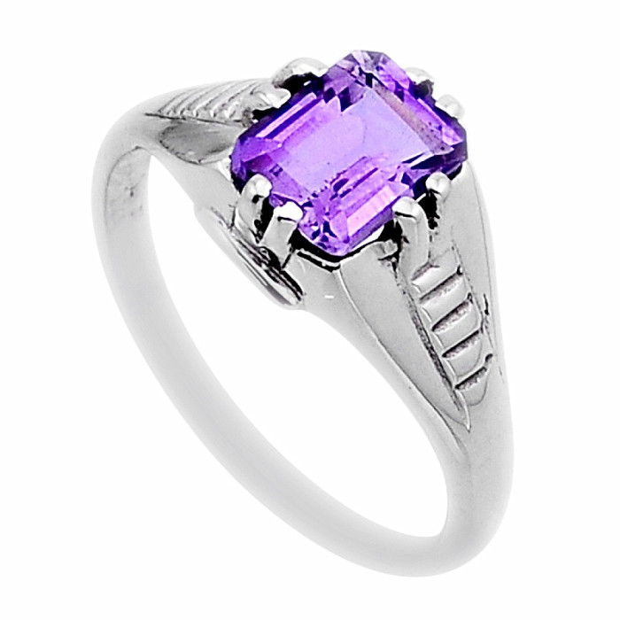 Ametyst broušený prsten stříbro Ag 925 54923 - 57 mm (US 8)