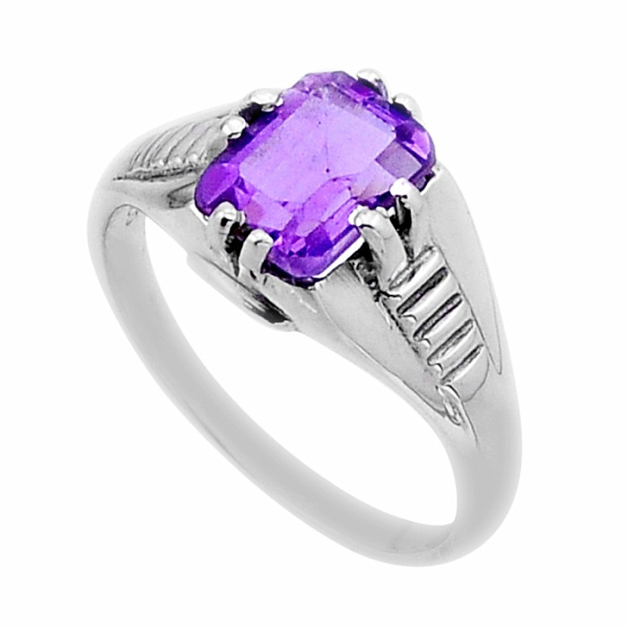 Ametyst broušený prsten stříbro Ag 925 54939 - 54 mm (US 7)