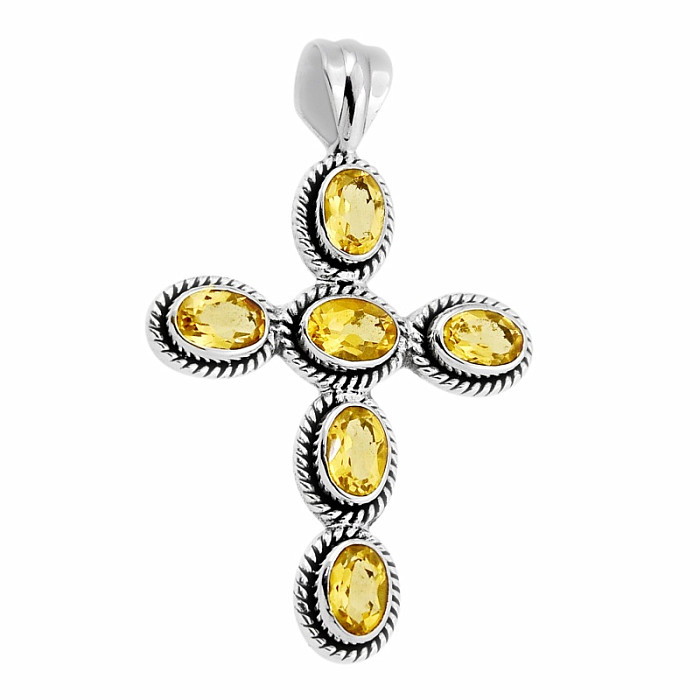 Citrín broušený přívěsek stříbro Ag 925 39025 - 3