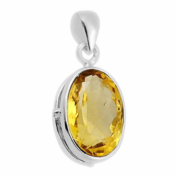 Citrín broušený přívěsek stříbro Ag 925 40689 - 1