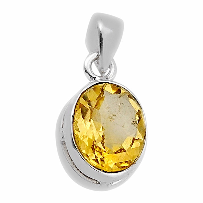 Citrín broušený přívěsek stříbro Ag 925 40702 - 1