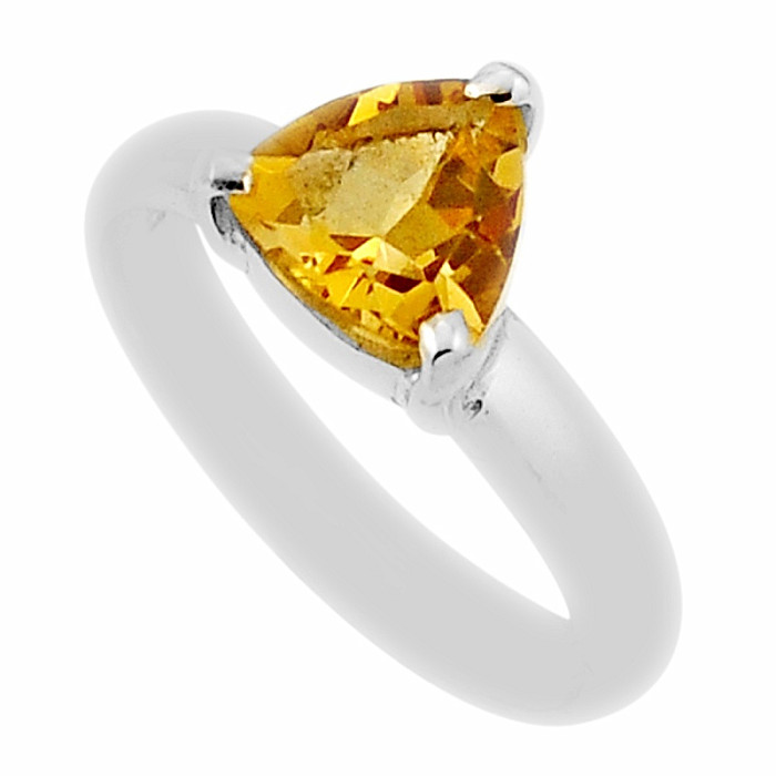 Citrín broušený prsten stříbro Ag 925 35207 - 57 mm (US 8)