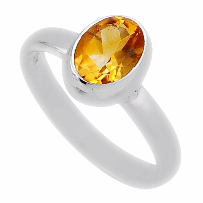 Citrín broušený prsten stříbro Ag 925 39184 - 57 mm (US 8)