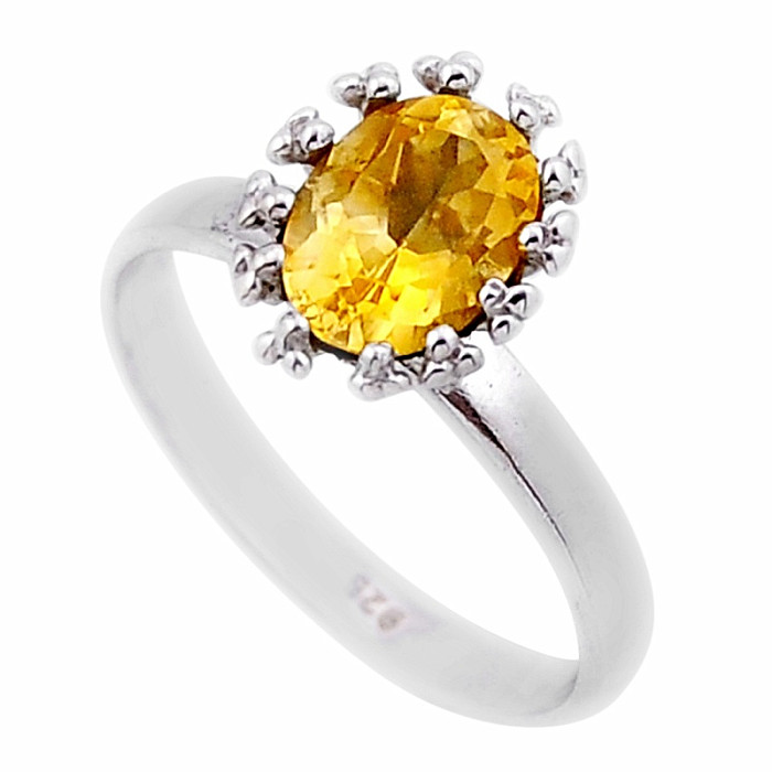 Citrín broušený prsten stříbro Ag 925 53914 - 54 mm (US 7)