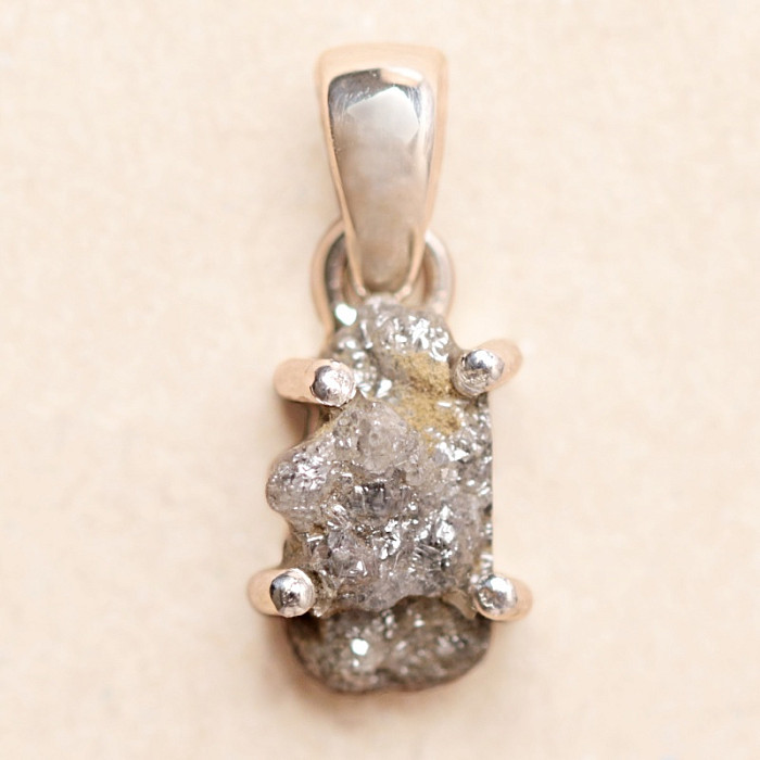 Diamant přírodní surový přívěsek stříbro Ag 925 LOT81 - 0