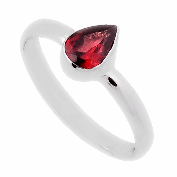 Granát broušený prsten stříbro Ag 925 37341 - 56 mm (US 7