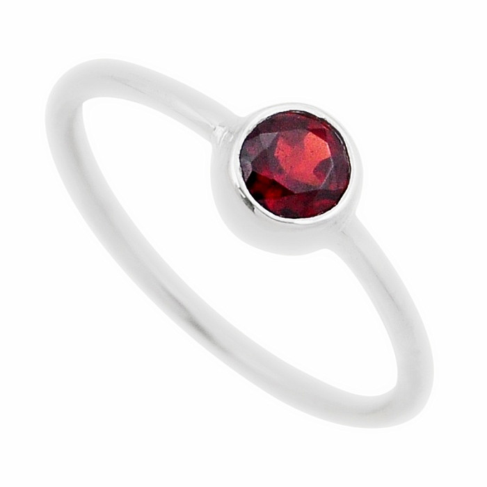 Granát broušený prsten stříbro Ag 925 44473 - 57 mm (US 8)