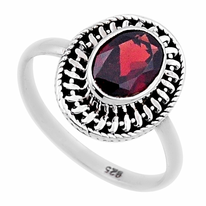 Granát broušený prsten stříbro Ag 925 47130 - 53 mm (US 6