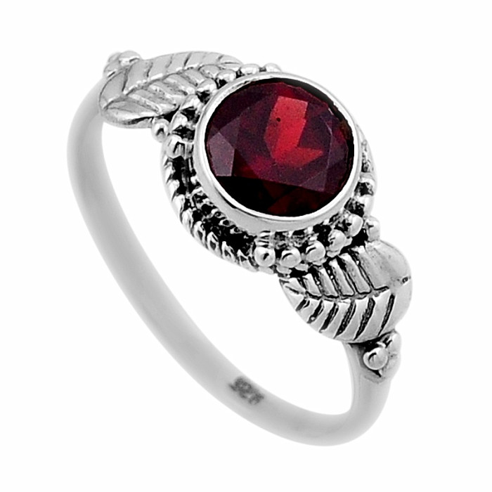 Granát broušený prsten stříbro Ag 925 47467 - 56 mm (US 7