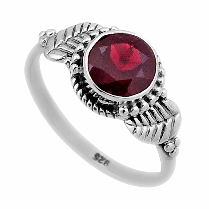 Granát broušený prsten stříbro Ag 925 47472 - 57 mm (US 8)