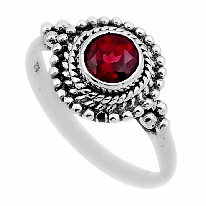 Granát broušený prsten stříbro Ag 925 49709 - 60 mm (US 9