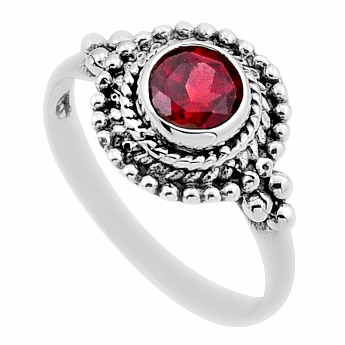 Granát broušený prsten stříbro Ag 925 49710 - 59 mm (US 9)