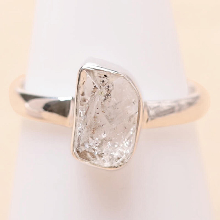 Herkimer diamant prsten stříbro Ag 925 LOT101 - 57 mm (US 8)