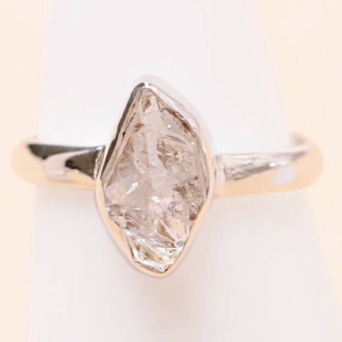 Herkimer diamant prsten stříbro Ag 925 LOT103 - 54 mm (US 7)