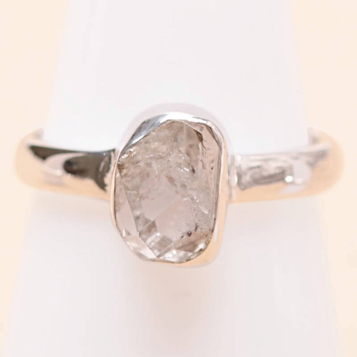 Herkimer diamant prsten stříbro Ag 925 LOT104 - 52 mm (US 6)