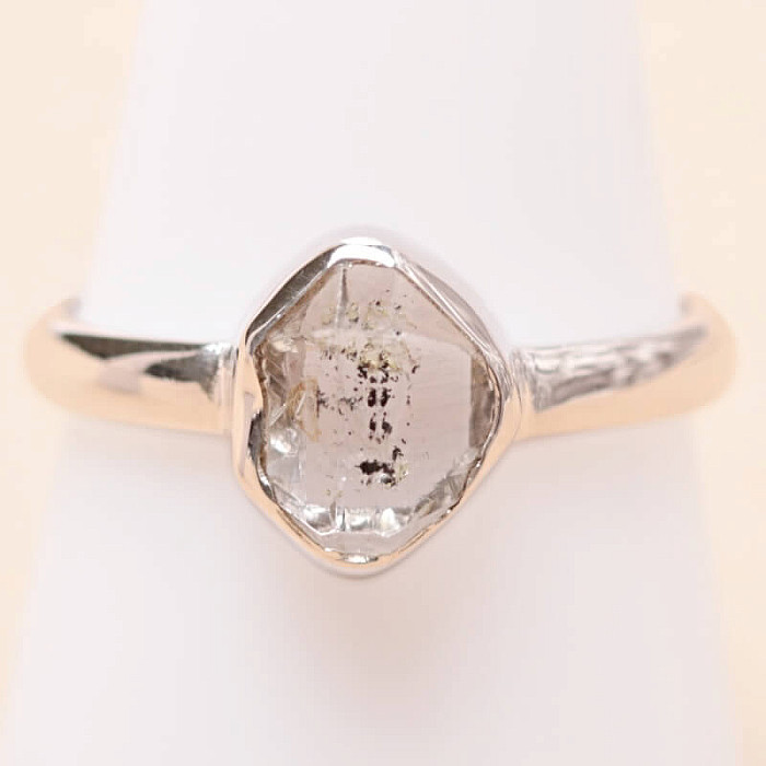 Herkimer diamant prsten stříbro Ag 925 LOT105 - 59 mm (US 9)
