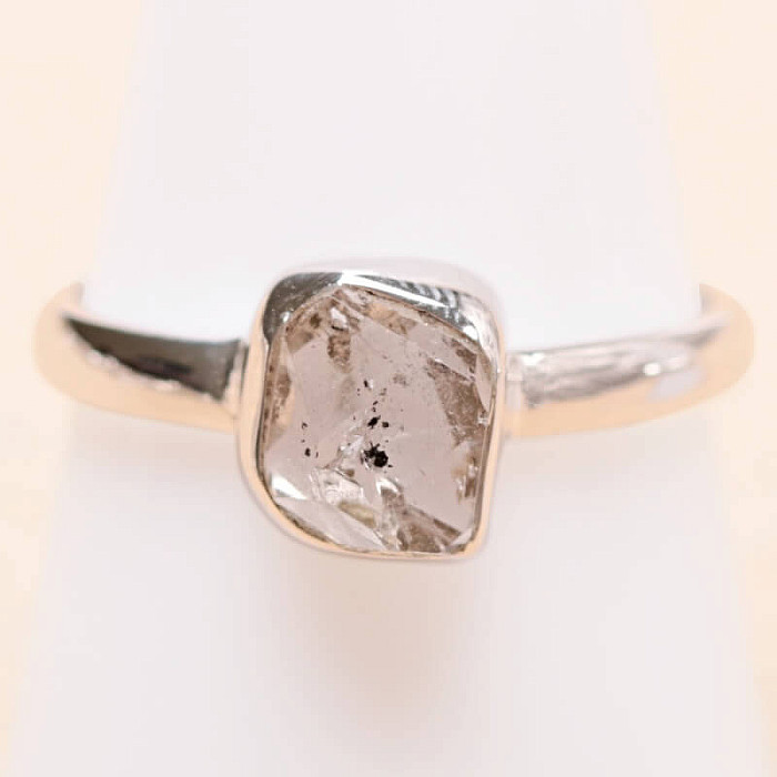 Herkimer diamant prsten stříbro Ag 925 LOT106 - 61 mm (US 9