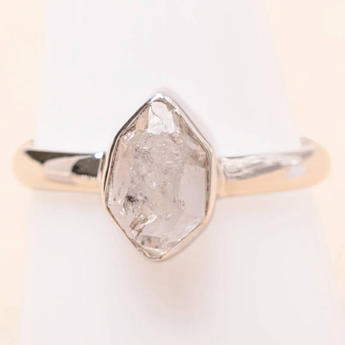 Herkimer diamant prsten stříbro Ag 925 LOT107 - 62 mm (US 10)