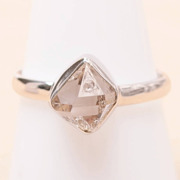 Herkimer diamant prsten stříbro Ag 925 LOT109 - 61 mm (US 9