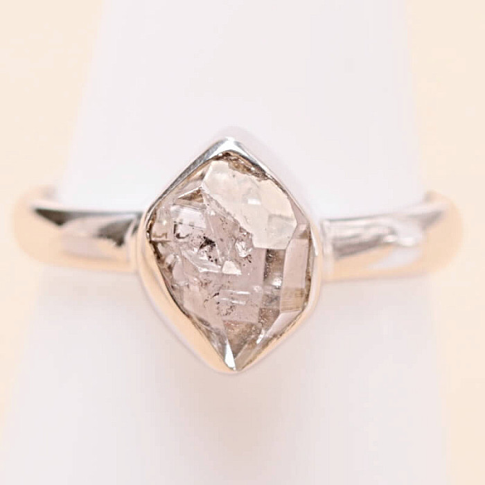 Herkimer diamant prsten stříbro Ag 925 LOT88 - 54 mm (US 7)