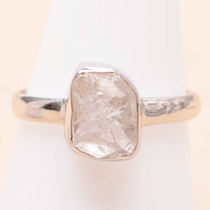 Herkimer diamant prsten stříbro Ag 925 LOT89 - 57 mm (US 8)