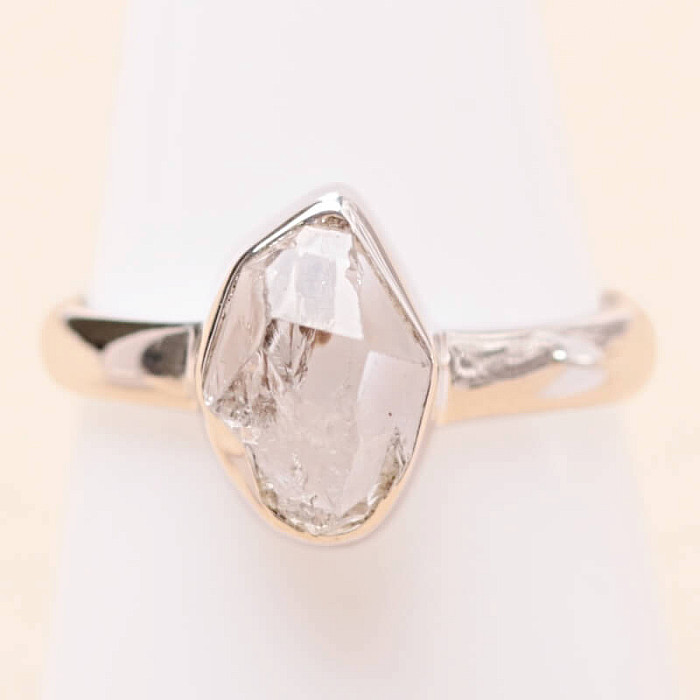 Herkimer diamant prsten stříbro Ag 925 LOT92 - 54 mm (US 7)