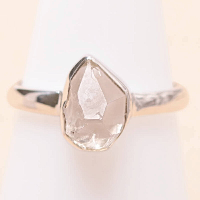 Herkimer diamant prsten stříbro Ag 925 LOT93 - 57 mm (US 8)