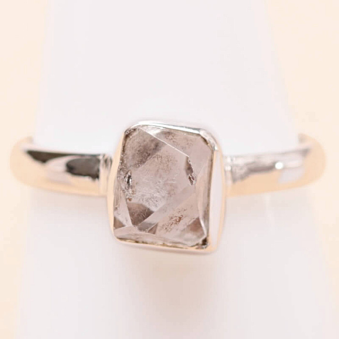 Herkimer diamant prsten stříbro Ag 925 LOT95 - 56 mm (US 8