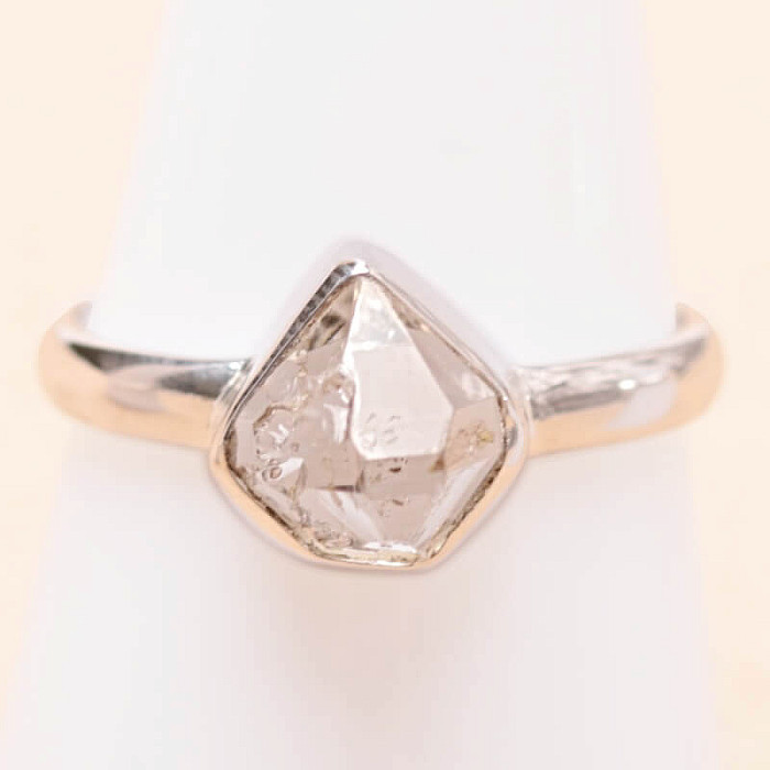 Herkimer diamant prsten stříbro Ag 925 LOT96 - 59 mm (US 9)